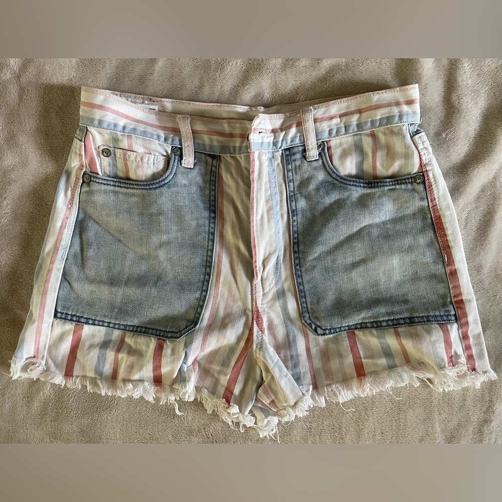 American eagle red white and blue Jean shorts